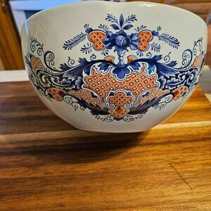 rare vintage Estee lauder porcelain blue scalloped  hand painted bowl